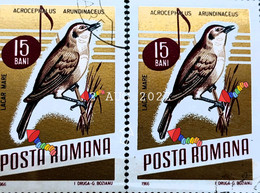 Errors Romania 1966 # MI 2502 Printed  With Displaced Bird , Songbirds - Plaatfouten En Curiosa