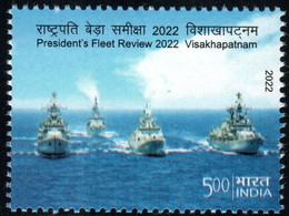 India 2022 New ***President's Fleet Review 2022 Vishakhapatnam Navy Ship Submarine Offcial MNH (**) Inde Indien - Nuevos