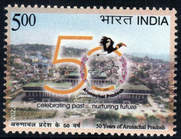 India 2022 NEW *** 50 Years Of Arunachal Pradesh Bird, Map, Fauna, Great Hornbill Birds, MNH (**) Inde Indien - Nuevos