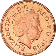 Monnaie, Grande-Bretagne, Elizabeth II, Penny, 1998, SPL+, Cuivre Plaqué Acier - 1/2 Penny & 1/2 New Penny