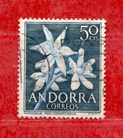 (Us3) )  ANDORRA SPAGNOLA °- 1966 . FIORI - UNIF. 61. - Usados