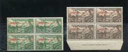 NEW ZEALAND - 1946  HEALTH STAMPS SET BLOCK OF 4 IMPRINT  MINT NH - Unused Stamps