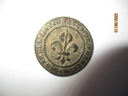 Bouton Plat 1816 - 1830 Gardes Nationales De France - RARE ! - Etat TB - Diamètre 25 Mm - Boutons