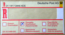 Germany - Registration Label - Übergabe-Einschreiben - R01 1417 3445 4DE - Look Scan - Etiquettes 'Recommandé' & 'Valeur Déclarée'