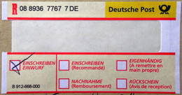 Germany - Registration Label - Einschreiben Einwurf - R08 8936 7767 7DE - Look Scan - Etiquettes 'Recommandé' & 'Valeur Déclarée'