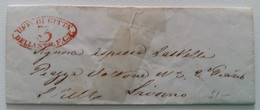 Granducato TOSCANA Lettera A LIVORNO Timbro FERROVIARIO ROSSO 3 CRAZIE Da ESIGERE-MM42 - 1. ...-1850 Prefilatelia