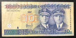 Lituania  Lietuvos 10 Litu 1997 Banconota Circolata Lotto.3411 Bis - Lituanie