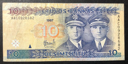 Lituania  Lietuvos 10 Litu 1997 Banconota Circolata Lotto.3411 Bis - Litouwen