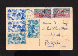 10781-COTE FRANÇAISE Des SOMALIS-OLD POSTCARD DJIBOUTI To BELGIUM.1949.WWII.FRENCH Colonies.POSTKARTE.Carte Postale. - Briefe U. Dokumente