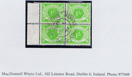 Ireland Postage Due 1971 1s Green Block Of 4 Used Phibsborough Cds 12 I 71, Last Month Before Issue Of Decimal Series - Strafport