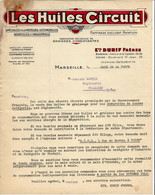 CIRCA 1930  HUILE  HUILES MOTEURS LES HUILES CIRCUIT DURIF FR. MARSEILLE Pour Martin Chamaret Drome V.SCANS - 1900 – 1949