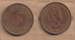 MAURICIO  5 Cents - 1969 Bronze • 9.7 G • ⌀ 28.4 Mm KM# 34 - Mauritius