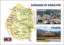 Swaziland Eswatini Country Map New Postcard * Carte Geographique * Landkarte - Swaziland