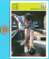 NIKOLA DRAGAS (3x World Bowling Champion) - Yugoslavia Vintage Trading Card Svijet Sporta 1980 * Bolos - Bowling