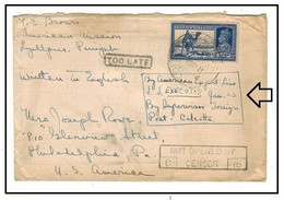 INDIA - 1947 3a6p Cover To USA Used At LYALLPUR With NOT OPENED BY CENSOR And TOO LATE H/s's. (**) Inde Indien - Covers & Documents