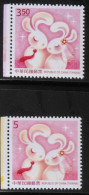 Couple Rabbit Of Taiwan 2015 Greeting Stamps-Best Wishes Hare - Neufs