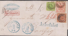 1867. DANMARK. Dotted Spandrels. 8 Skilling Green + 4 Skilling + 4 Skilling 1864-issue As Rare... (Michel 5+) - JF523844 - Briefe U. Dokumente