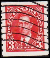 1937, CANADA.  Georg VI. 3 CENTS. Perf 8 Vertically.  (Michel 199D) - JF523911 - Cartas