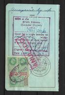 Consular Document With British Embassy Lima Revenues And Seal + Us Consular Service - Revenue Stamps