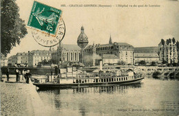 Château Gontier * L'hôpital Vu Du Quai De Lorraine * Bateau Vapeur Promenade - Chateau Gontier