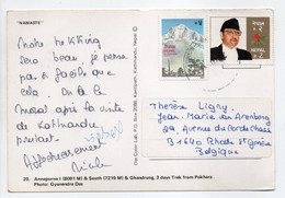 - Carte Postale GHANDRUNG VILLAGE (Népal) Pour RHODE-SAINT-GENÈSE (Belgique) - Bel Affranchissement Philatélique - - Nepal