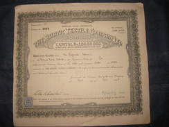 India 1940's The Asiatic Textile Co. Limited Bombay Share Certificate # FB04 - Industrie