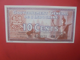 INDOCHINE 10 Cents 1939 N°85d Circuler (L.7) - Indochina