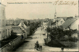 Tournon St Martin * Vue Générale Prise Du Pont De La Gare * Attelage * école Communale Des Filles - Otros & Sin Clasificación