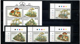 Ghana 1990 . Mushrooms . 4v.+S/S - Ghana (1957-...)