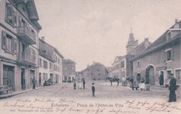 Echallens VD, Place De L'Hôtel De Ville, Poste De Police Et Attelage (1002) - Échallens