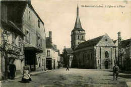 St Gaultier * La Place De L'église Du Village * épicerie - Altri & Non Classificati