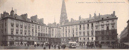 Carte LETTRE PANORAMIQUE - 44 - Nantes - Panorama Place Royale - Le Clocher De L'église St Nicolas - Calèche VILLARD - Nantes