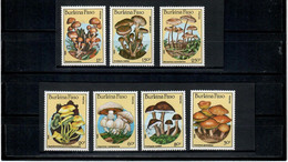 Burkina Faso 1985 . Mushrooms .  7v. - Burkina Faso (1984-...)