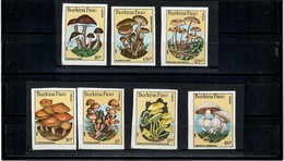 Burkina Faso 1985 . Mushrooms . Imperf. 7v. - Burkina Faso (1984-...)