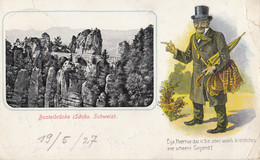 Allemagne - Basteibrücke (Sächs. Schweiz) - Vieil Homme Parapluie - 1927 - Bastei (sächs. Schweiz)