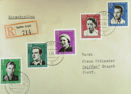 DDR: R-Brief Mit Satz "Nationale Gedenkstätten" Aus SEIFFEN (Erzgeb.) (714) Vom 10.2.61 Knr: 808-812 - Cartas