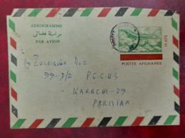 1971 AFGHANISTAN TO PAKISTAN 14 AFG AEROGRAMME AEROPLANE MOUNTAIN - Afganistán