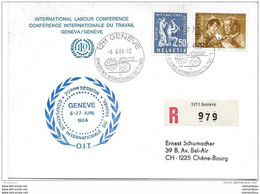 56 - 61 - Enveloppe Recommandée Timbres De Service  BIT Et Oblit Spéciale "Conféence Intenat Du Travail 70ème Session" - ILO