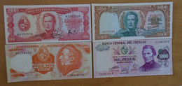 URUGUAY, P 53b 50b 52 47 , 10000 5000 1000 100 Pesos , UNC Neuf  , 12 Notes - Uruguay