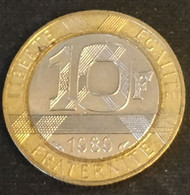 FRANCE - 10 FRANCS 1989 - Génie De La Bastille - Gad 827 - KM 964.1 - 10 Francs