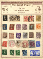 OLD EMPIRE STAMP ALBUM Containing A Collection Of 2470+ Stamps + Odd Cover Incl. GB 1840 1d & 2d (faults, Cape Triangles - Other & Unclassified