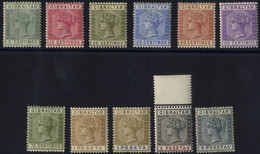 1889-96 Spanish Currency Issue Set (excl. 20c Olive Green) M, SG.22/33 Excl. 25. (11) Cat. £225 - Other & Unclassified