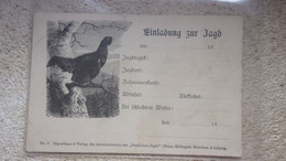 ♥️ VERS 1890 AK Einladung Zur Jagd CPA ILLUSTREE INVITATION CHASSE COQ BRUYERE DEUTSCHEN JAGER HEINR KILLINGER - Other & Unclassified