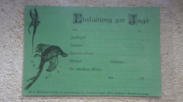 ♥️ VERS 1890 AK Einladung Zur Jagd CPA ILLUSTREE INVITATION CHASSE FAISAN  DEUTSCHEN JAGER HEINR KILLINGER - Other & Unclassified