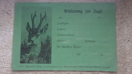 ♥️ VERS 1890 AK Einladung Zur Jagd CPA ILLUSTREE INVITATION CHASSE CHEVREUIL   DEUTSCHEN JAGER HEINR KILLINGER - Other & Unclassified