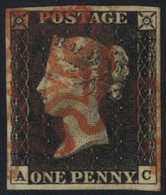 Plate 3 AC, Four Good Margins, Fine Red MC. (1) - Unclassified