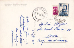 CRUCEA ROSIE / CROIX ROUGE / RED CROSS - TIMBRE Sur CARTE POSTALE : 10 BANI / 1957 - CINDERELLA On POSTCARD !!! (aj992) - Steuermarken