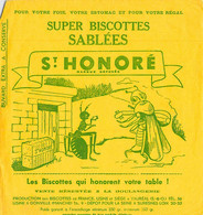VIEUX PAPIERS BUVARD 15 X 16 CM ST HONORE SUPER BISCOTTES SABLEES CIGALE FOURMI - Food