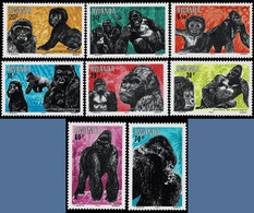 RWANDA 1983 Mi 1242-1249 GORILLAS MINT STAMPS ** - Gorilles