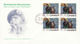 5128) History Postmark Cancel Block Scotish Settlers Canada FDC - Lettres & Documents